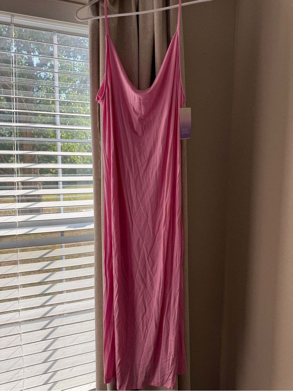 stars above Pink Slip Chemise with Adjustable Spaghetti Straps